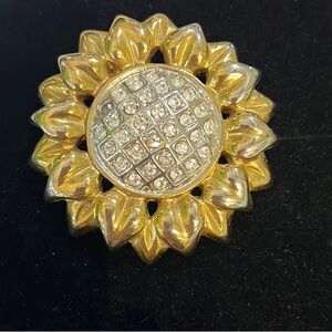 Gold and Silver Floral Brooch